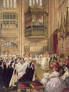 エドワード7世の結婚（1841-1910）ウェールズ王子からデンマークのアレクサンドラ王女（1844-1925）まで、セントジョージチャペルウィンザー、1863年3月7日 作： English School